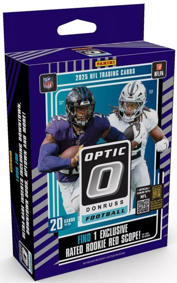 2025 Panini Donruss Optic Football Hanger Box 20 Cards- Red Scope- New/Sealed