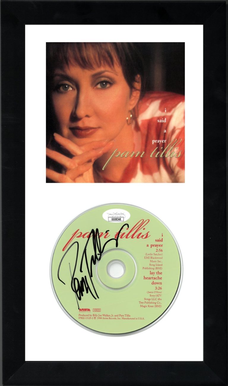 Pam Tillis signed 1998 I Said A Prayer Hard Cover Booklet w/ CD Framed - JSA