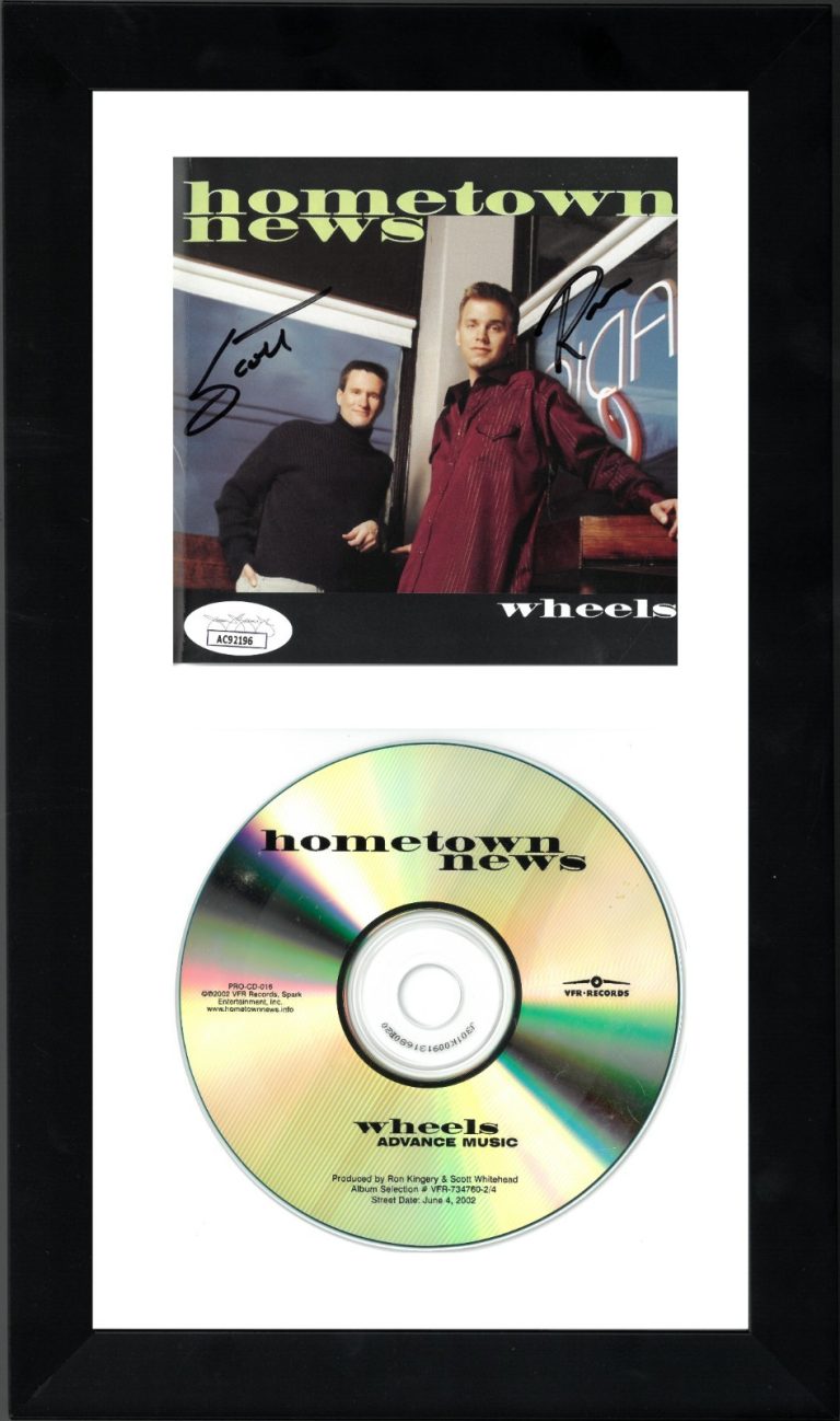 Hometown News signed Ron Kingery /Scott Whitehead 2002 Wheels Album Cover CD-JSA