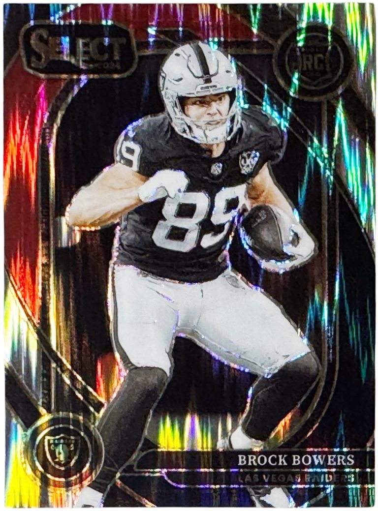 Brock Bowers 2024 Panini Select Club Level Black & Red Shock Prizm RC Card #222