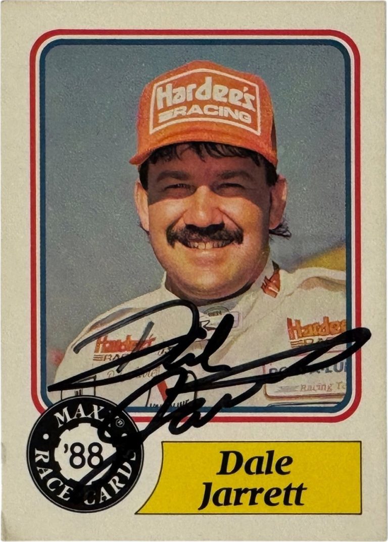 Dale Jarrett signed 1988 Maxx Charlotte Hardee's Racing RC On Card Auto #61 -COA
