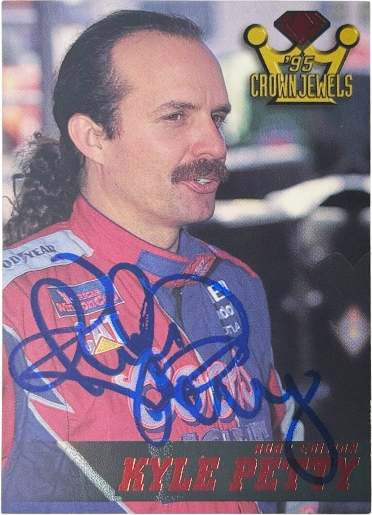 Kyle Petty signed 1995 Wheels Crown Jewels  NASCAR On Card Auto #12 - COA