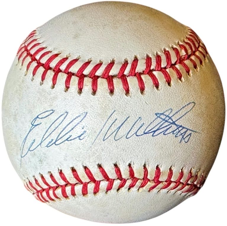 Eddie/Ed Mathews Official Rawlings RONL National League Baseball toned- COA  HOF