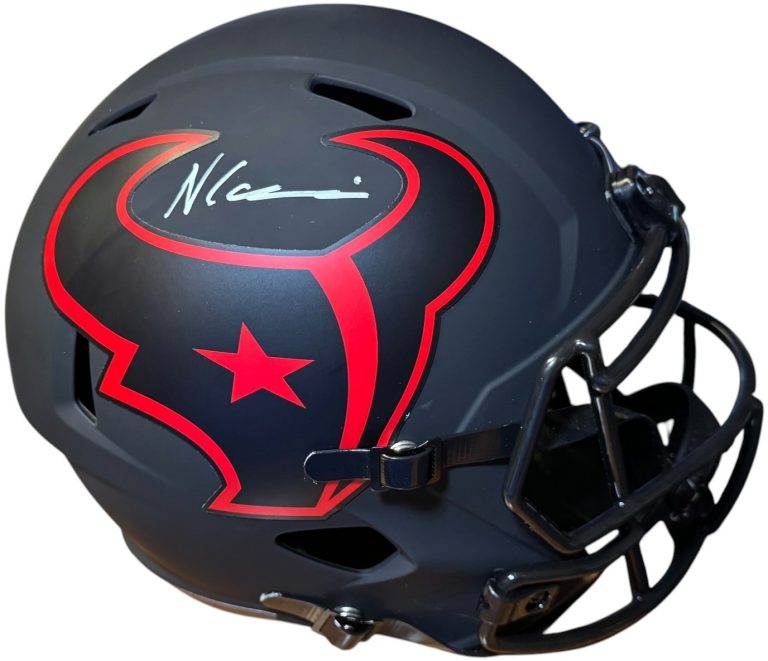 Nico Collins signed Houston Texans Riddell FS Eclipse Speed Rep Helmet-  Beckett