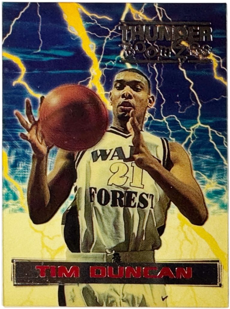 Tim Duncan 1997 Wheels Thunder Boomers Rookie Card (RC) #TB1 (Wake Forest/Spurs)