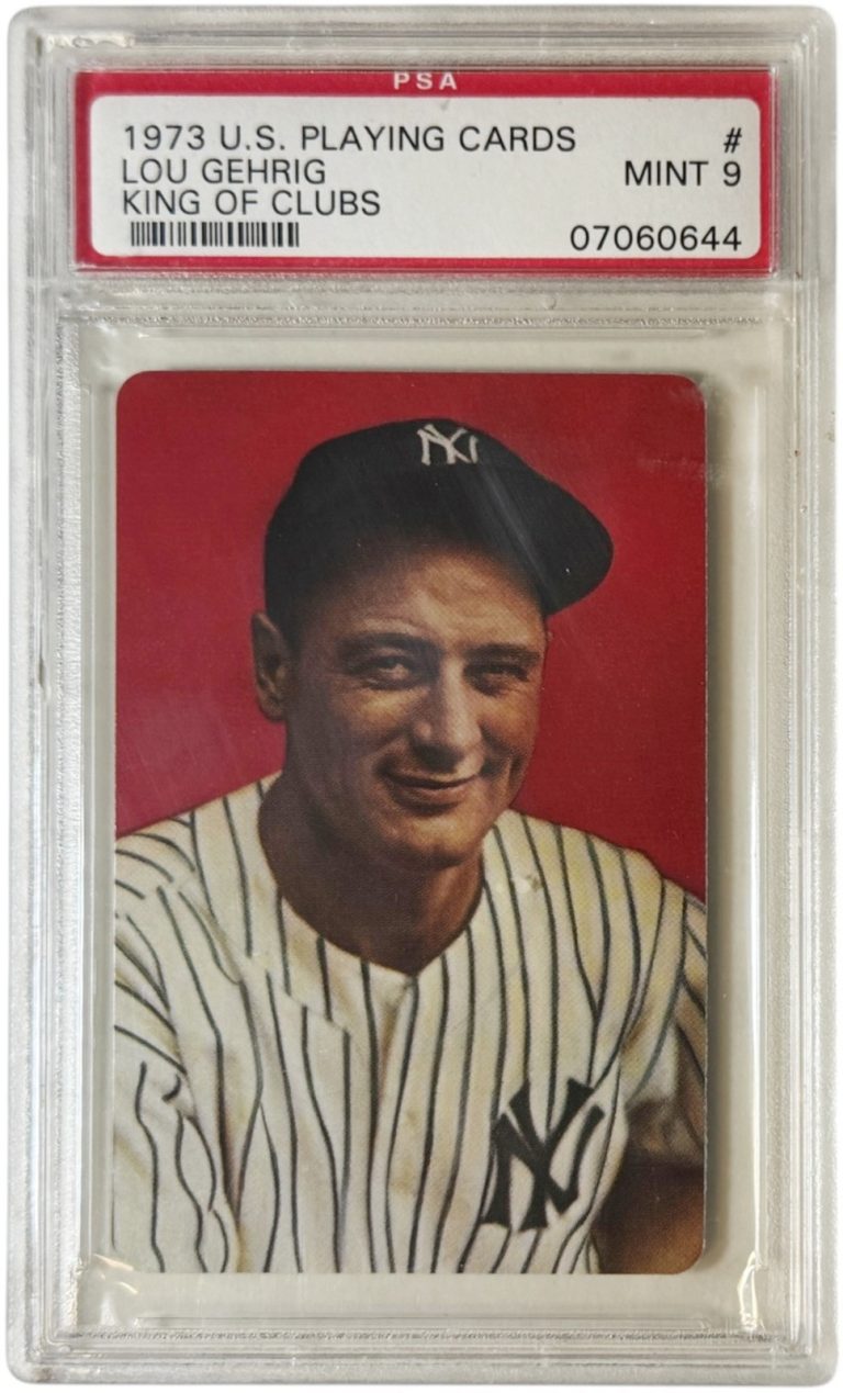 Lou Gehrig 1973 US Playing Cards King of Clubs Card- PSA Graded 9 Mint Yankees)