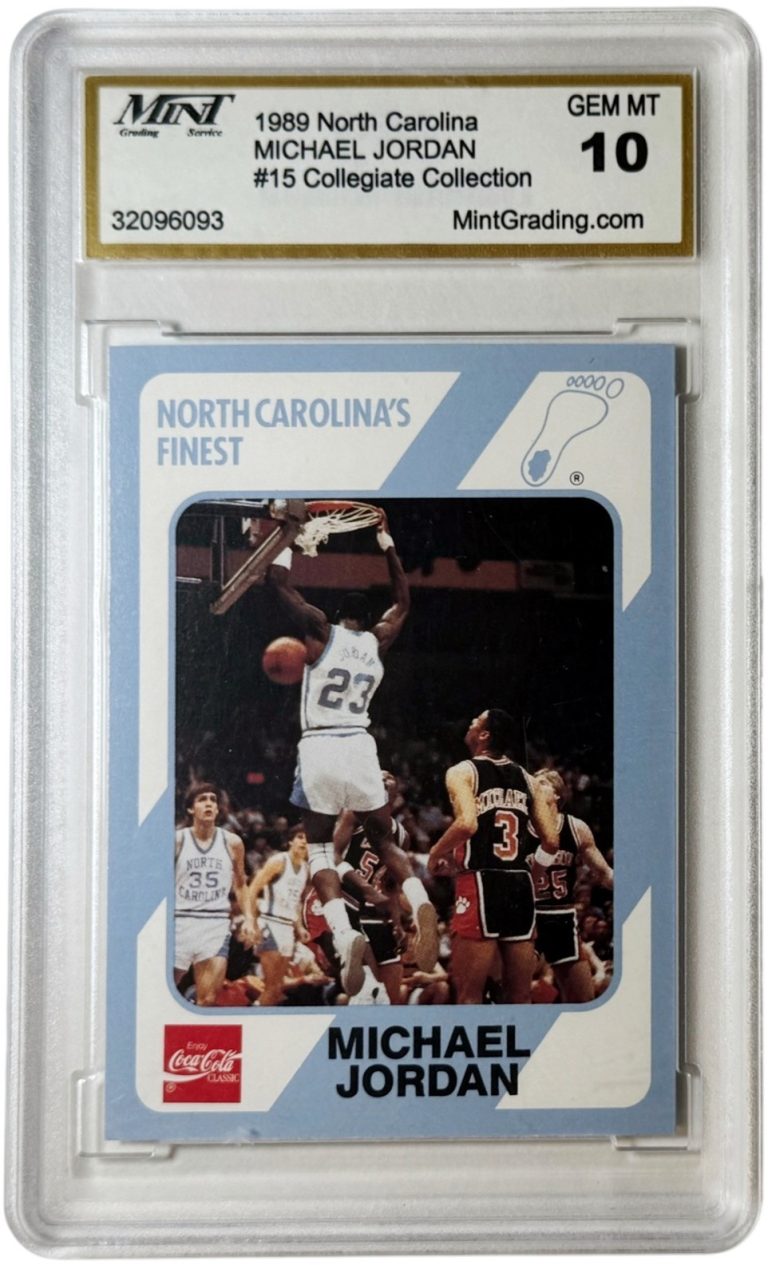 Michael Jordan 1989 North Carolina Collegiate Collection Card #15 Mint Graded 10
