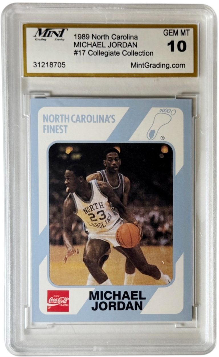 Michael Jordan 1989 North Carolina Collegiate Collection Card #17-Mint Graded 10