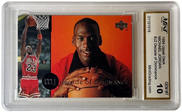 Michael Jordan 1994 Upper Deck Decade of Dominance Card #J2 - Mint Graded 10