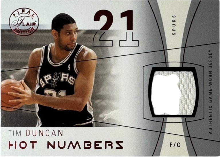 Tim Duncan 2003-04 Flair Final Edition Hot Numbers Worn Jersey Card /175  #HN-TD