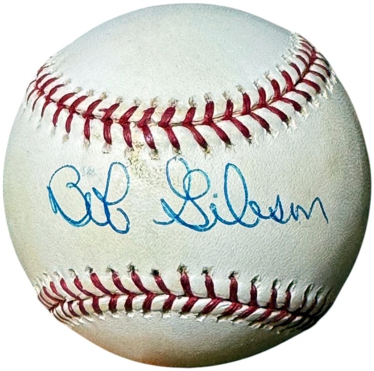 Bob Gibson signed Rawlings Official Major League Baseball imperfect - COA (HOF)
