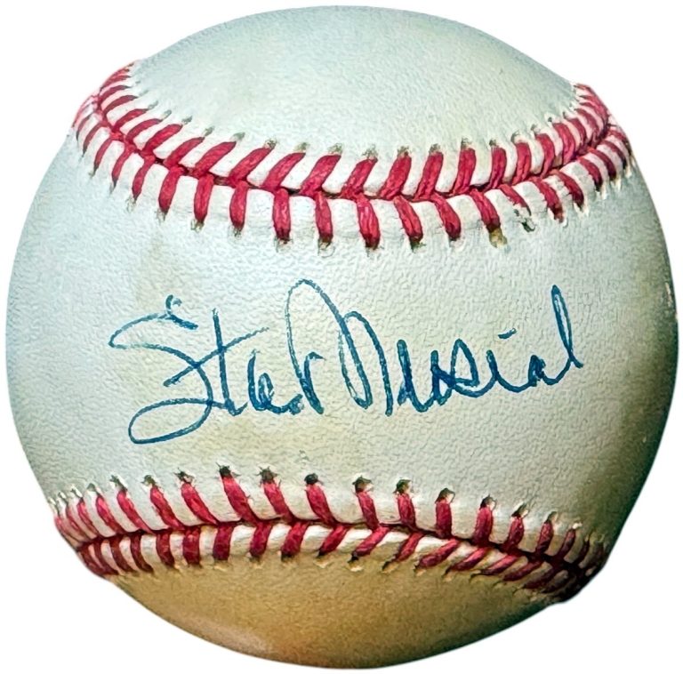 Stan Musial signed RONL Rawlings OFC National League Baseball imperfect- COA/HOF