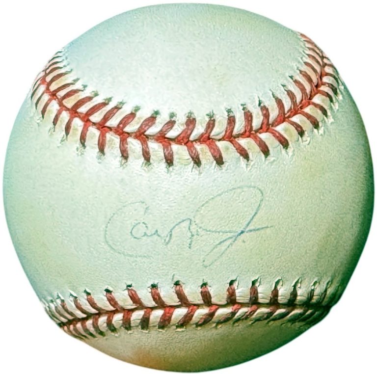 Cal Ripken, Jr. signed Rawlings OFC MLB Baseball imperfect/sig fad-Ripken 8 Holo