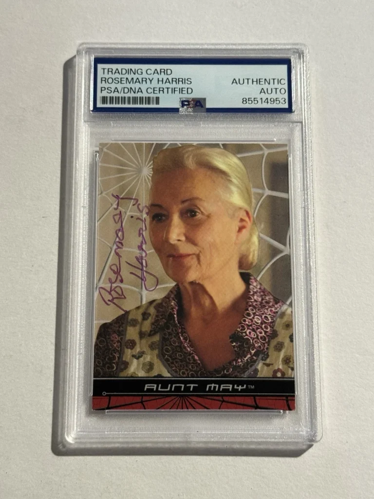 ROSEMARY HARRIS SIGNED AUTO 2002 Topps Marvel Spider-Man Aunt May #5 PSA