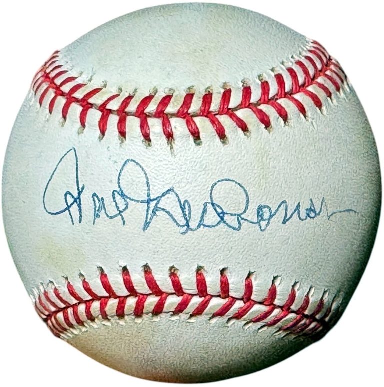 Hal Newhouser signed ROAL Rawlings OFC American League Baseball toned- COA/HOF