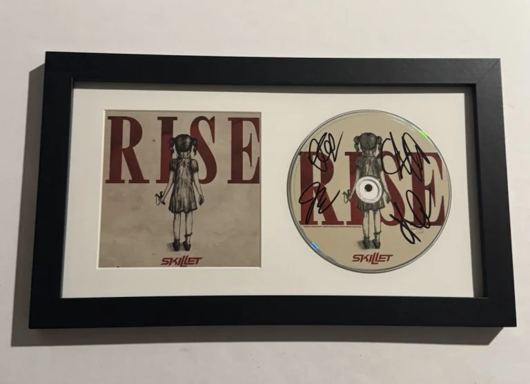 SKILLET FULL BAND SIGNED CD FRAMED CHRISTIAN ROCK BAND JOHN COOPER RARE COA