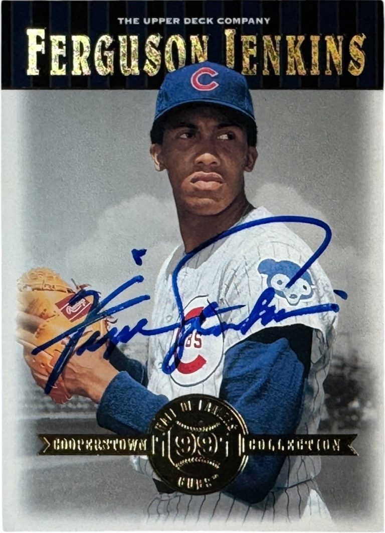 Fergie Jenkins signed 2001 Upper Deck Cooperstown On Card Auto #13- COA Cubs/HOF