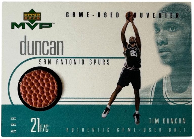 Tim Duncan 1999-00 Upper Deck MVP Game Used Souvenir Game Ball #TD-S (Spurs/HOF)