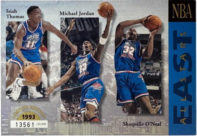 1993 Upper Deck Jumbo All-Stars East Card: Michael Jordan, O'Neal, LT ED /20,000