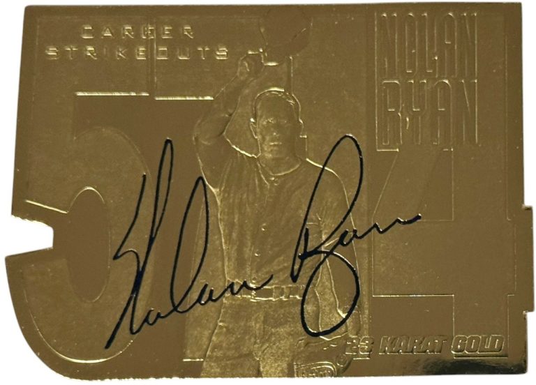 Nolan Ryan 1999 23KT Die-Cut Gold 5714 Career Strikeouts Card /5714 -HOF/Rangers