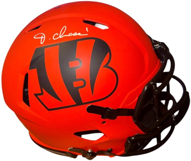 Ja'Marr Chase signed Cincinnati Bengals Riddell Speed AUTHENTIC Rave Helmet- BAS