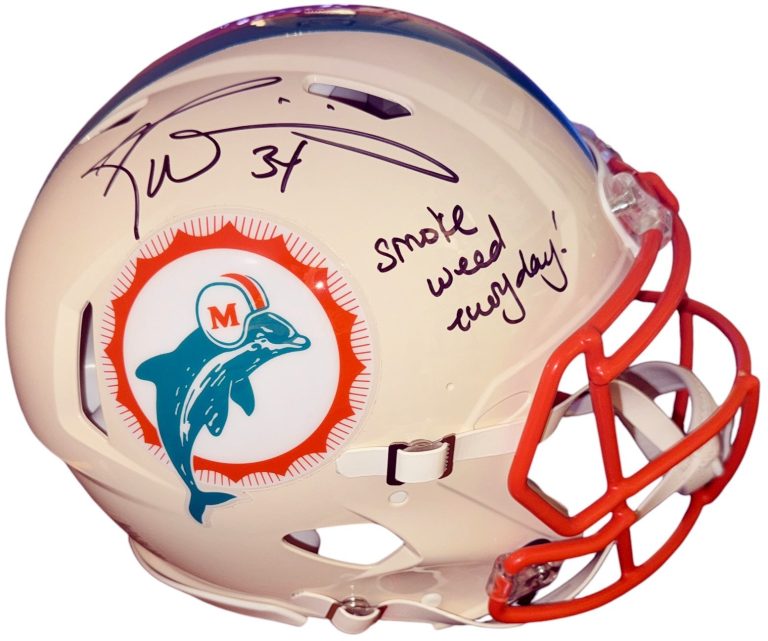 Ricky Williams signed Miami Dolphins RETRO AUTHENTIC Speed Helmet Smoke Weed BAS