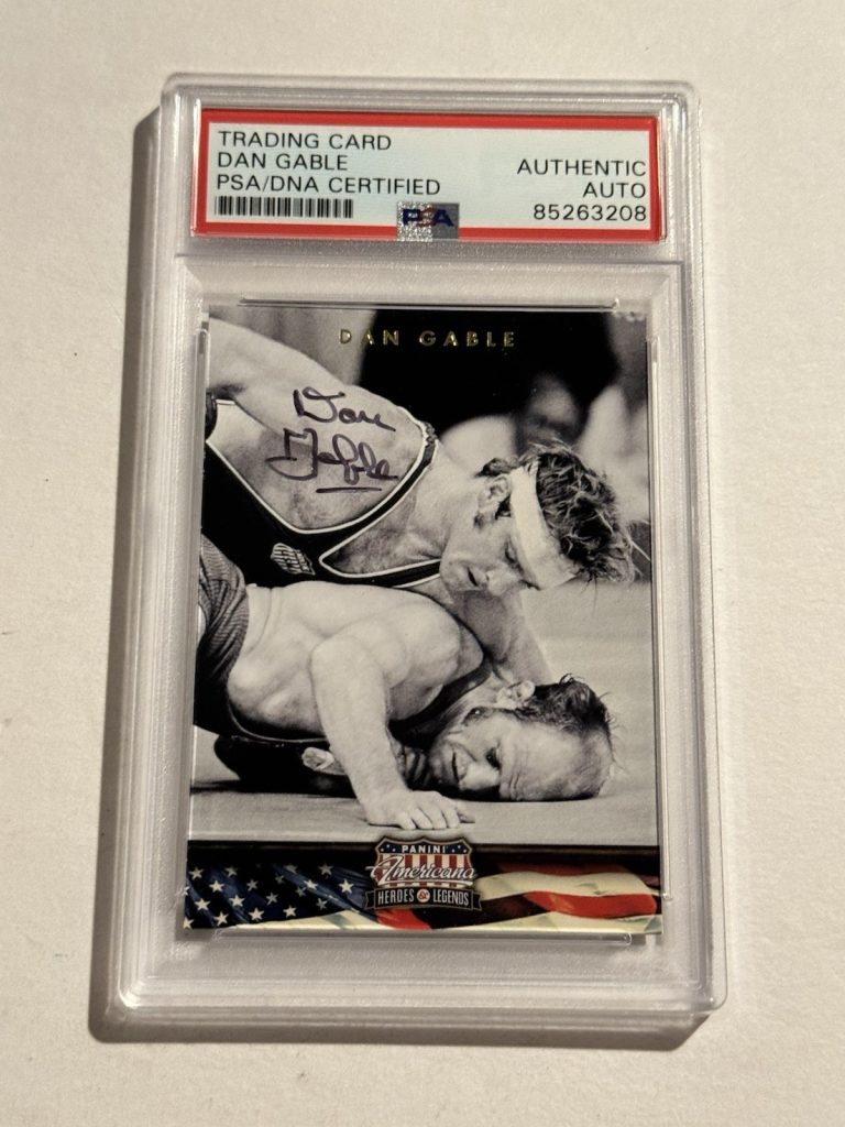 DAN GABLE 2021 PANINI AMERICANA SIGNED AUTOGRAPHED CARD PSA/DNA AUTHENTIC