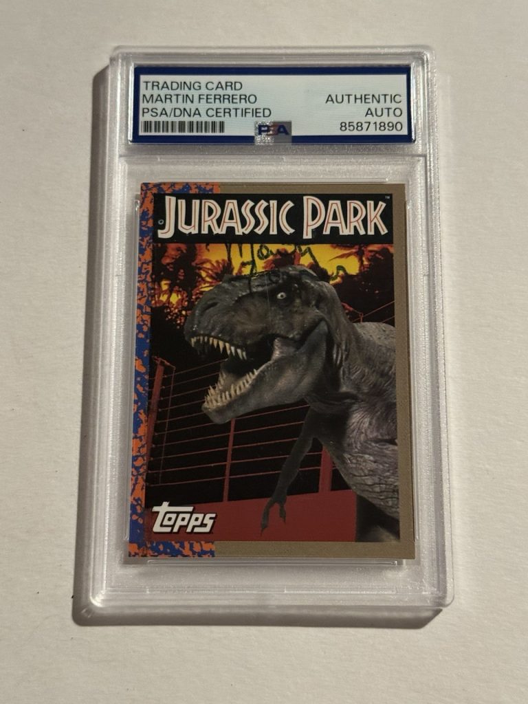 MARTIN FERRERO SIGNED AUTO Title Card 1993 Topps Jurassic Park #1 PSA