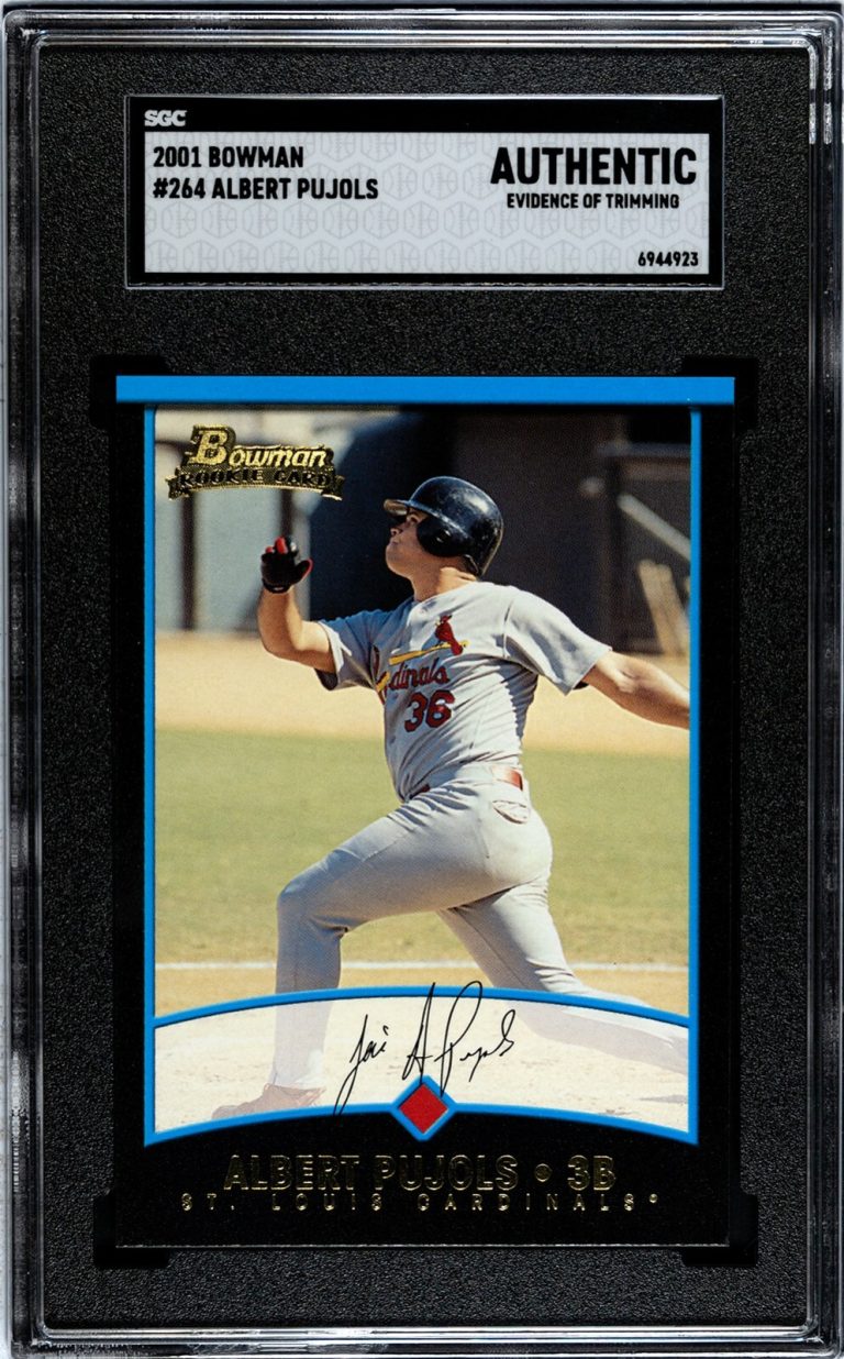 Albert Pujols 2001 Bowman Rookie Card (RC) #264 - SGC Slabbed Authentic Trim