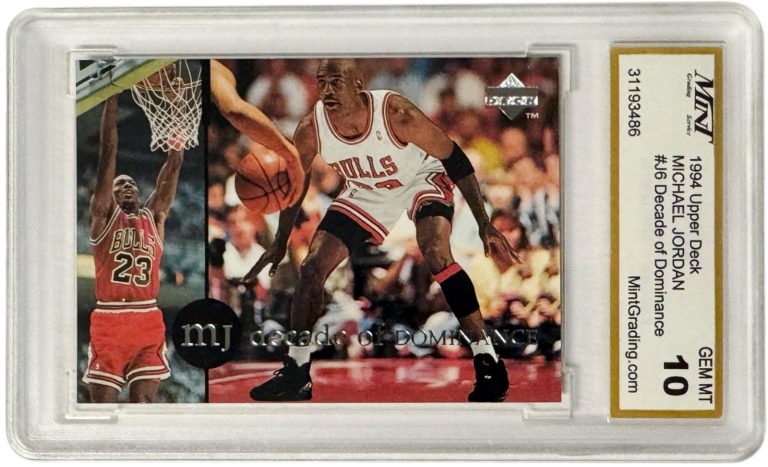 Michael Jordan 1994 Upper Deck Decade of Dominance Card #J6 - Mint Graded 10 GMT