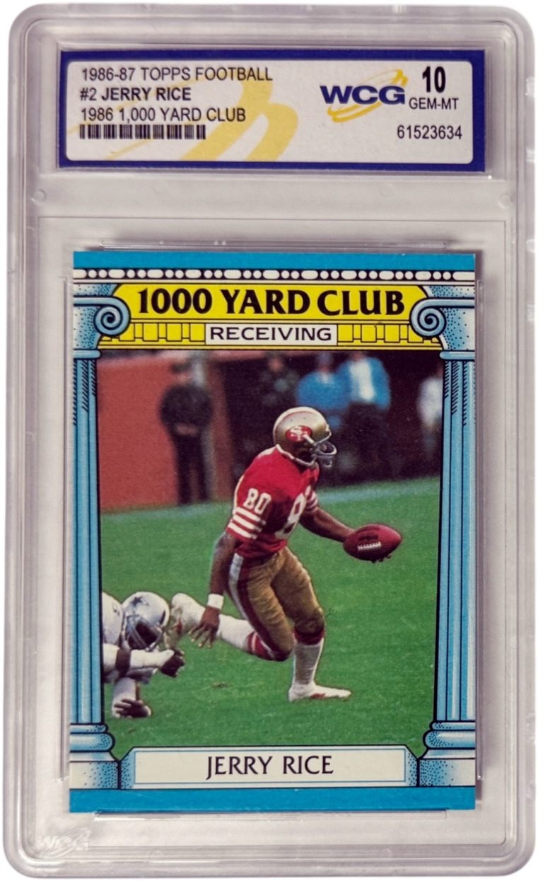 Jerry Rice 1986-87 Topps 1,000 Yard Club Card #2- WCG Graded 10 Gem Mint  49'ers