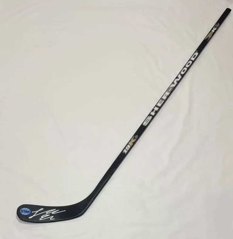 LOGAN COOLEY SIGNED FULL SIZE HOCKEY STICK UTAH HOCKEY CLUB PROOF