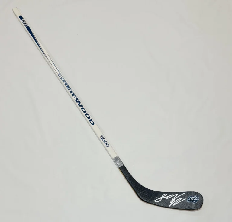 LOGAN COOLEY SIGNED HOCKEY STICK UTAH MAMMOTH PROOF