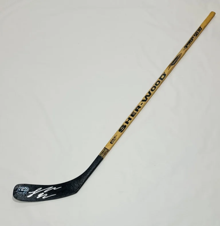 LOGAN COOLEY SIGNED HOCKEY STICK UTAH MAMMOTH PROOF
