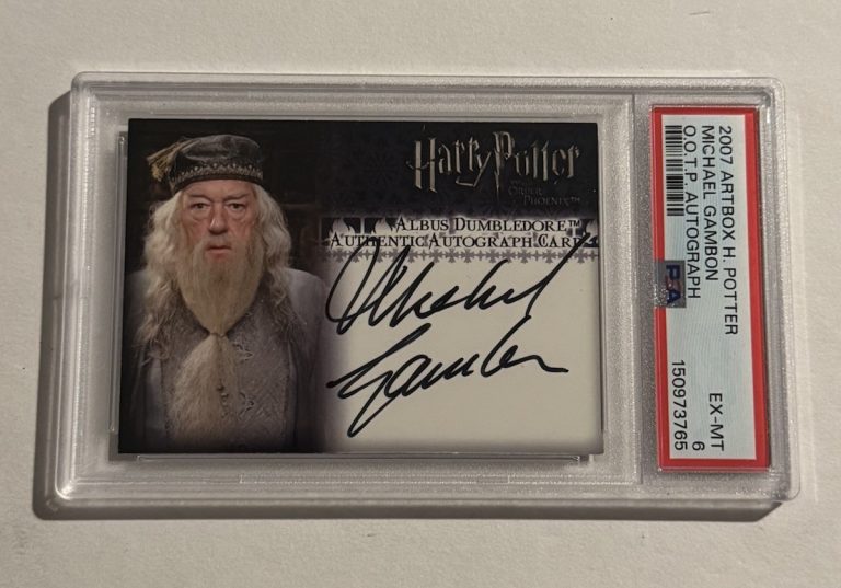 MICHAEL GAMBON 2007 ARTBOX HARRY POTTER AUTO ALBUS DUMBLEDORE OOTP PSA 6