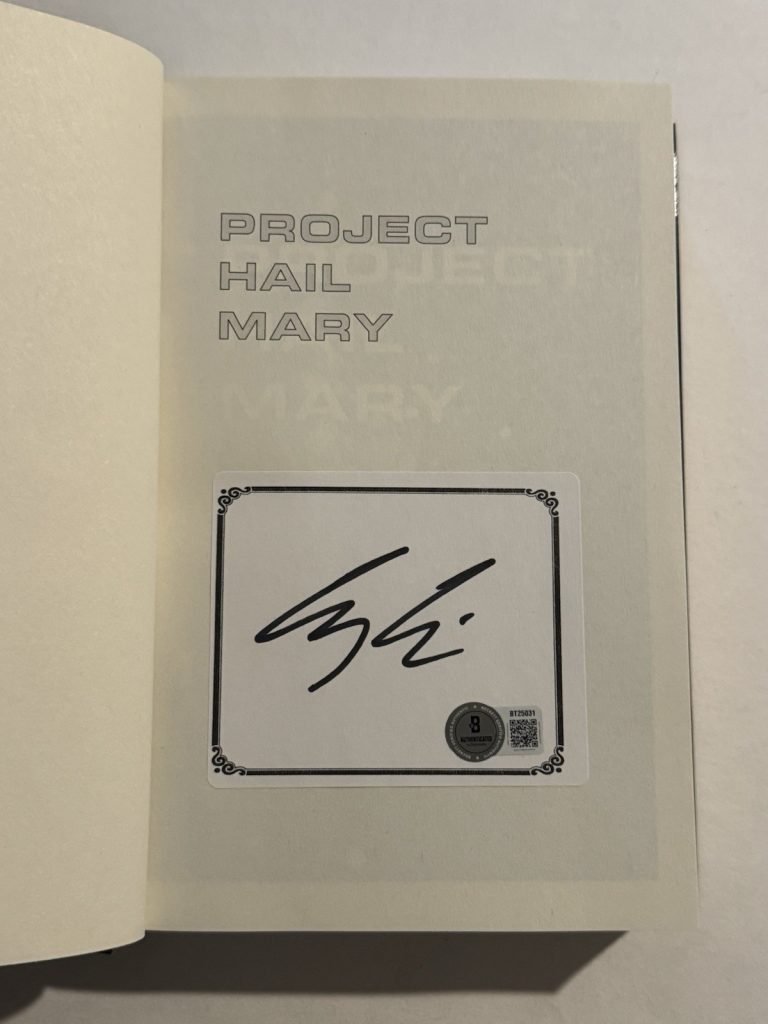 ANDY WEIR SIGNED PROJECT HAIL MARY BOOK 1st Edition AUTOGRAPHED RARE BAS COA