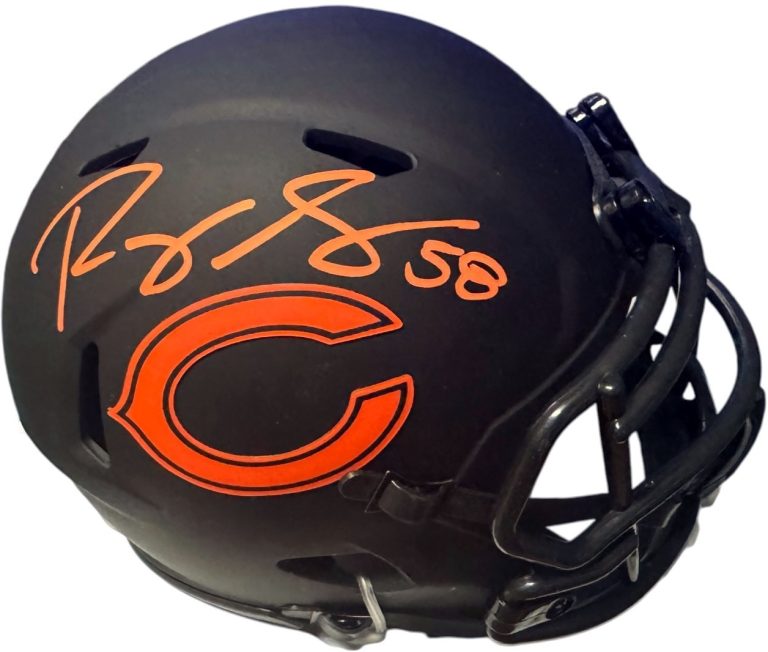 Roquan Smith signed Chicago Bears NFL Riddell Speed Eclipse Mini Helmet #58- BAS