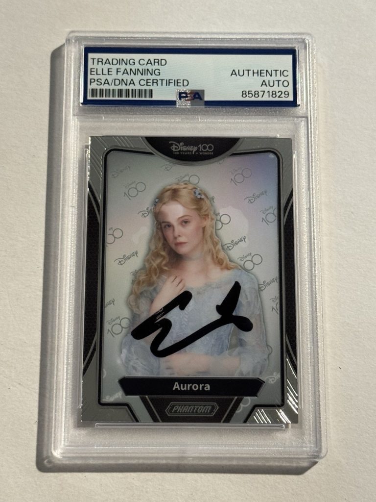 Elle Fanning Signed Auto RC Aurora Maleficent Disney 100 KAKAWOW Phantom PSA