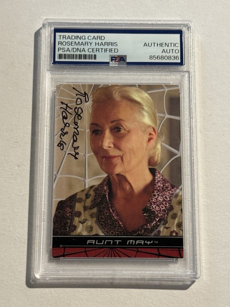 ROSEMARY HARRIS SIGNED AUTO 2002 Topps Marvel Spider-Man Aunt May #5 PSA