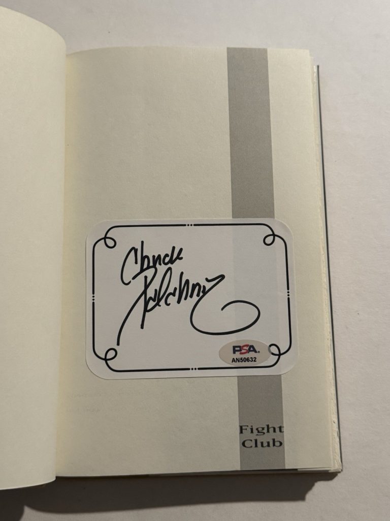 Fight Club Chuck Palahniuk SIGNED 1996 Hardcover 1st Edition Book PSA COA