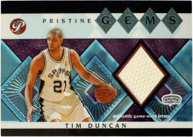 Tim Duncan 2003-04 Topps Pristine Gems Game Worn Jersey Card #GEM-TD (Spurs/HOF)