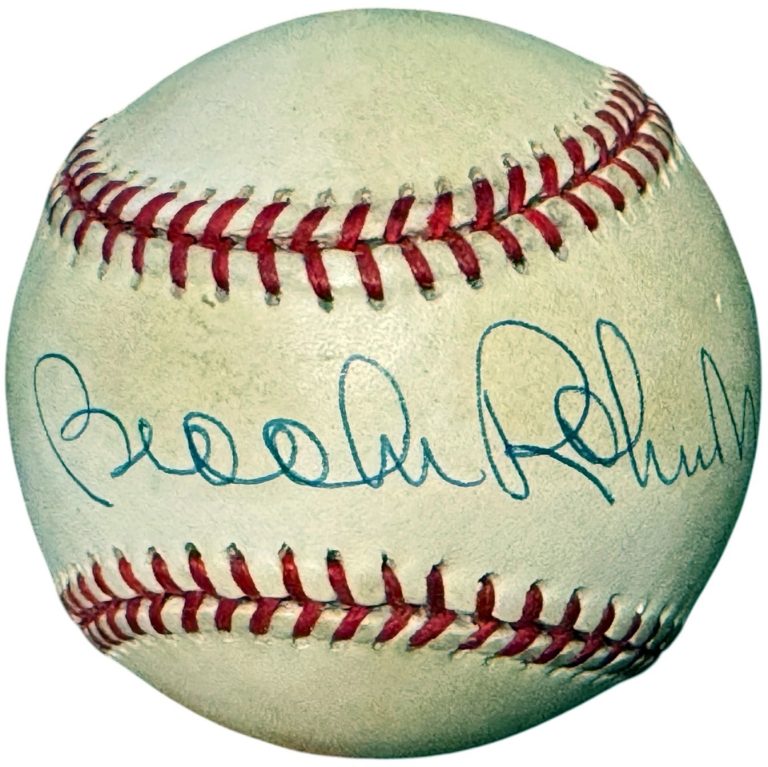 Brooks Robinson signed ROAL Rawlings Official American League Baseball toned-COA