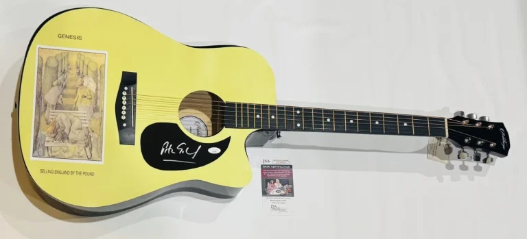 PETER GABRIEL SIGNED CUSTOM GENESIS SELLING ENGLAND BY THE POUND GUITAR  JSA COA
