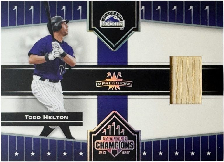 Todd Helton 2005 Donruss Champions Impressions Materials Used Bat Card  #83