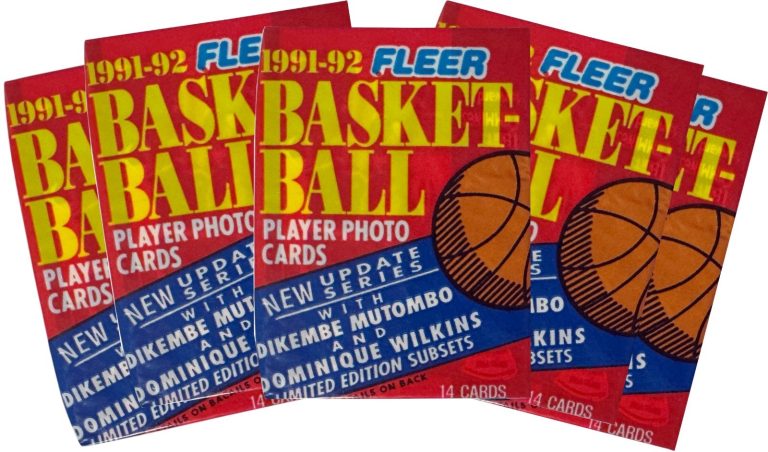 1991-92 Fleer NBA Basketball 14 Card Pack- Lot of 5- New/Factory Sealed-70 Cards