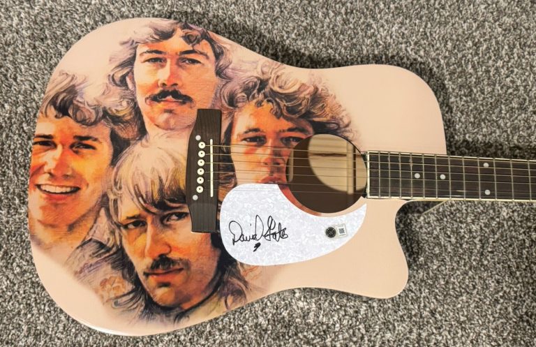 DAVID GATES SIGNED CUSTOM GUITAR BREAD BAND LEAD SINGER AUTOGRAPHED BAS COA