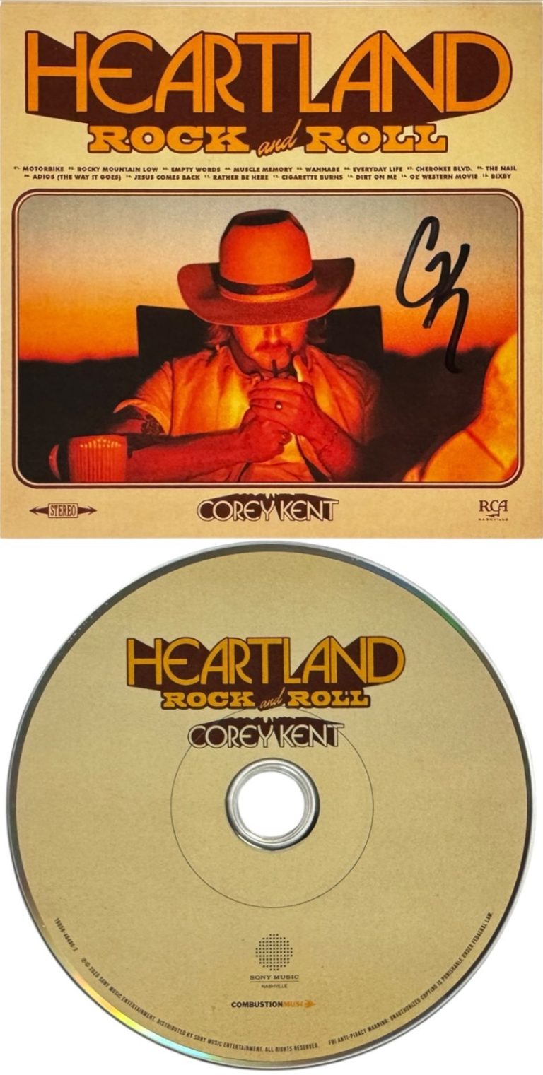 Corey Kent signed 2026 Heartland Rock & Roll Insert Album Cover/CD & Case - COA
