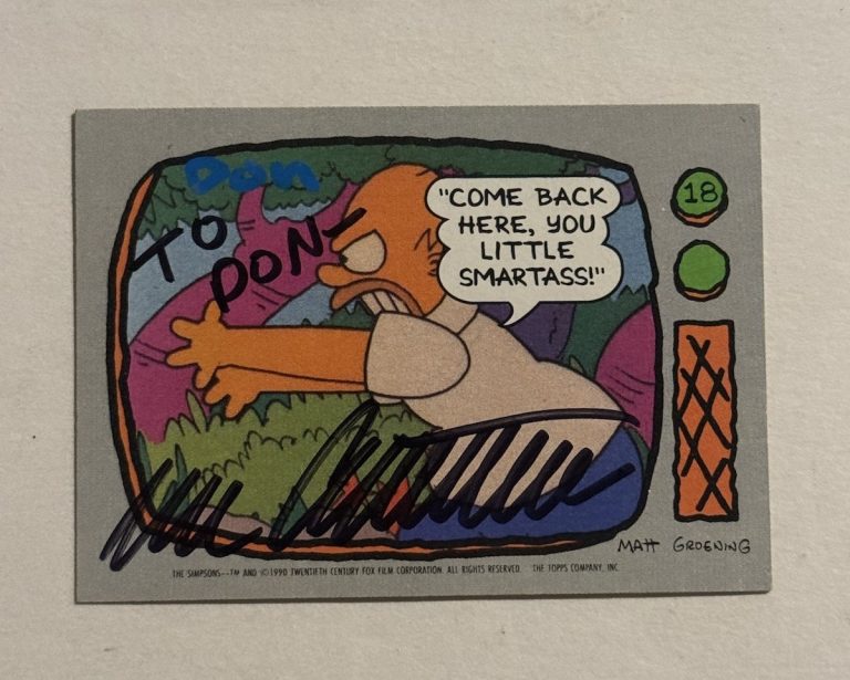 DAN CASTELLANETA 1990 TOPPS THE SIMPSONS HOMER #18 AUTO SIGNED SIMPSONS