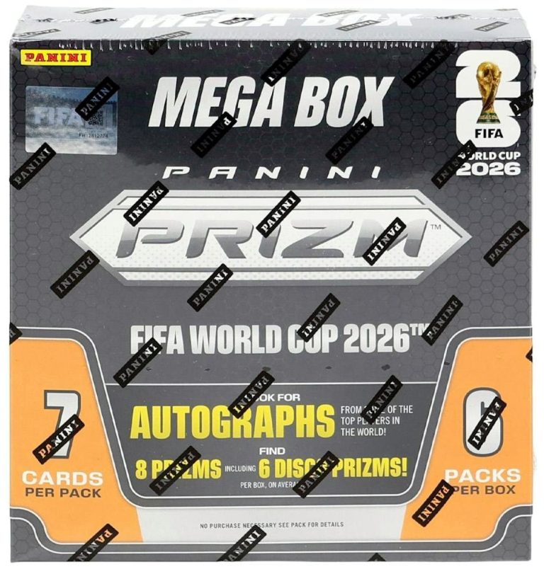 2026 Panini Prizm FIFA World Cup Soccer Mega Box- 6PK/7CPP/42CPB - New/Sealed