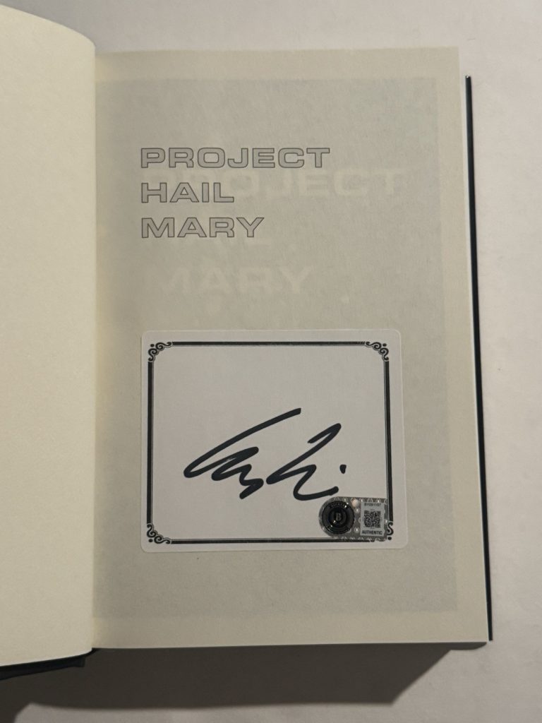 ANDY WEIR SIGNED PROJECT HAIL MARY BOOK 1st Edition AUTOGRAPHED RARE BAS COA